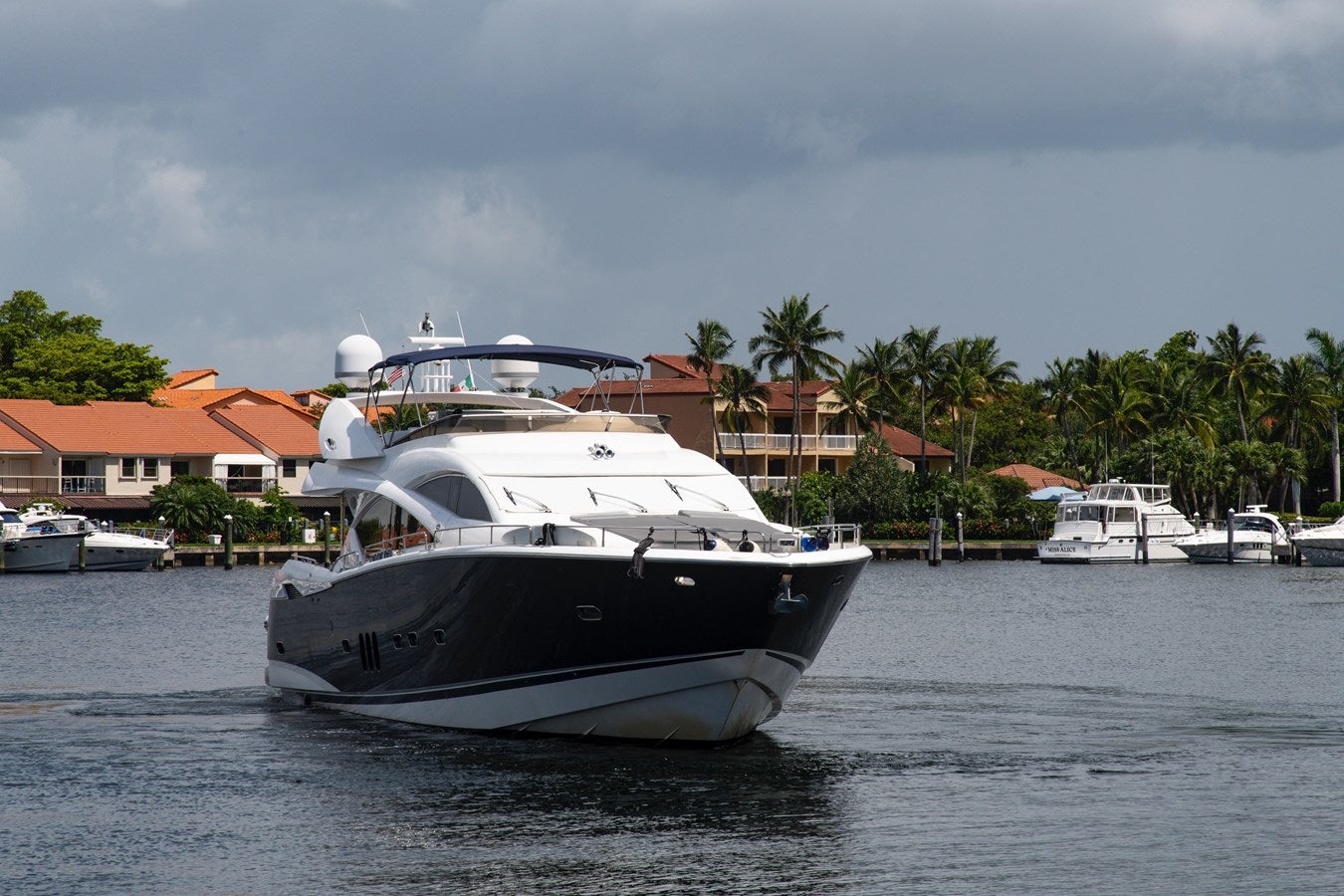 a boat in the water aboard 82 SUNSEEKER MANHATTAN  Yacht for Sale