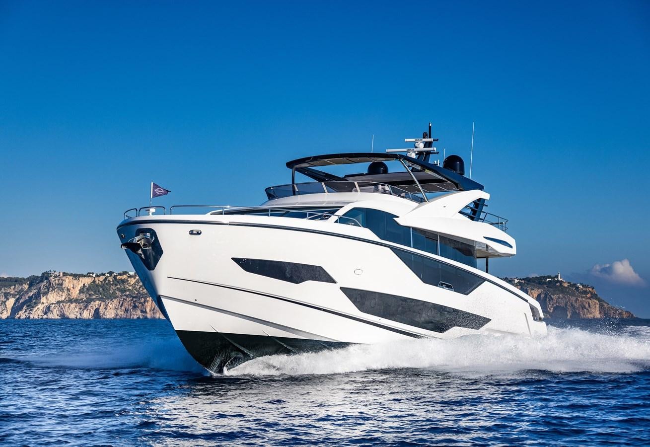 a white yacht on the water aboard BANDAZUL Yacht for Sale