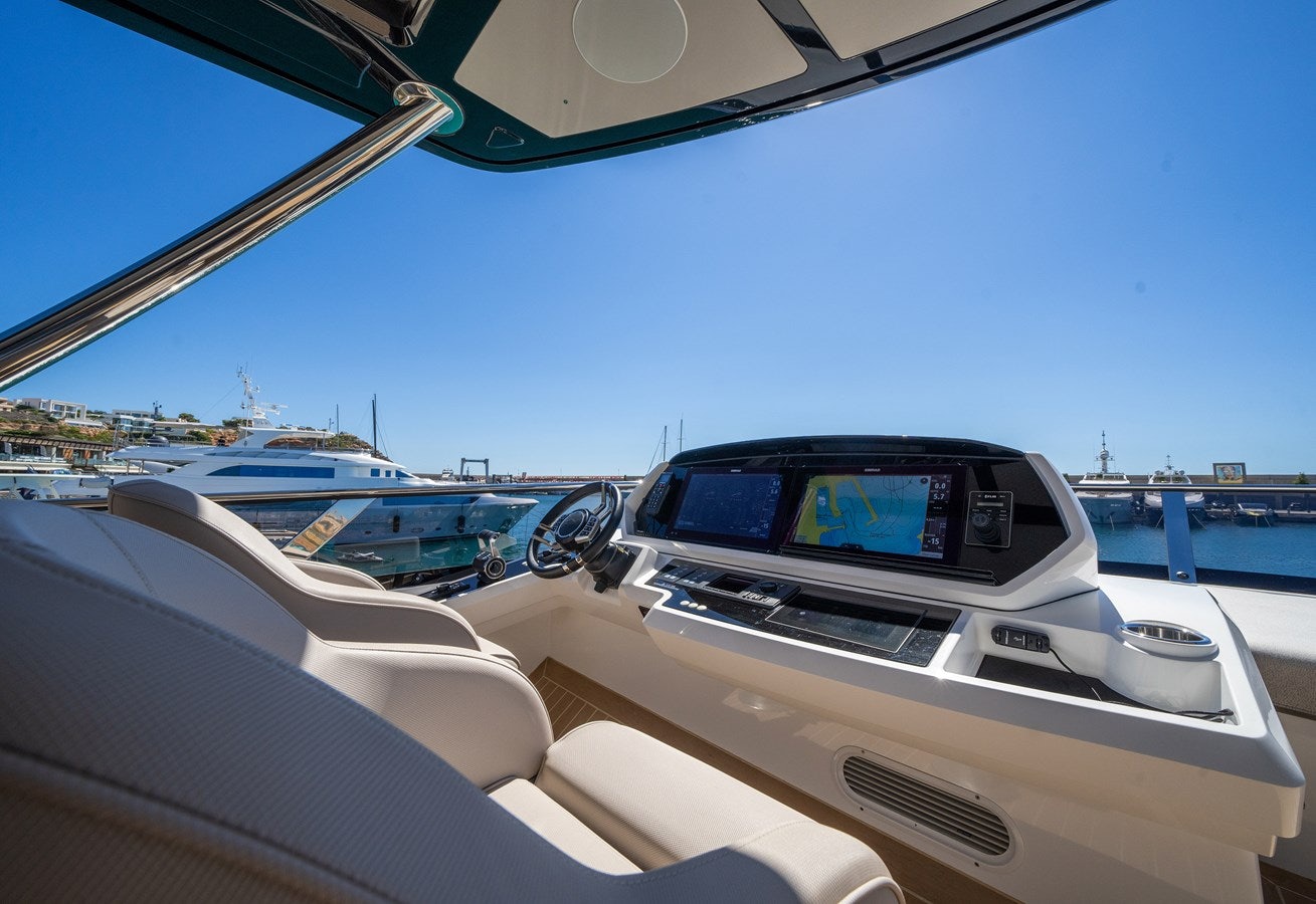 the inside of a car aboard BANDAZUL Yacht for Sale