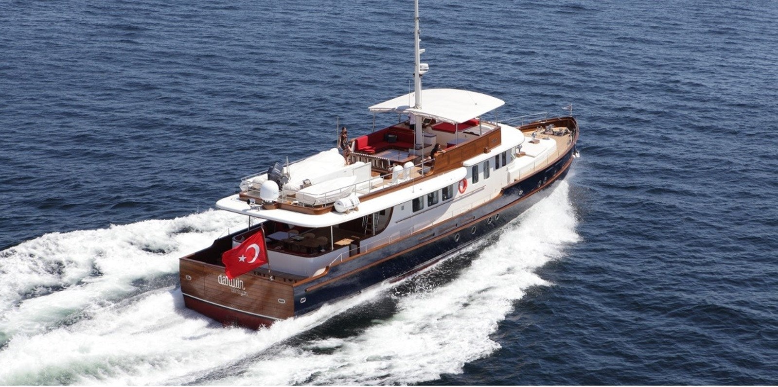 a boat on the water aboard DARWIN Yacht for Sale