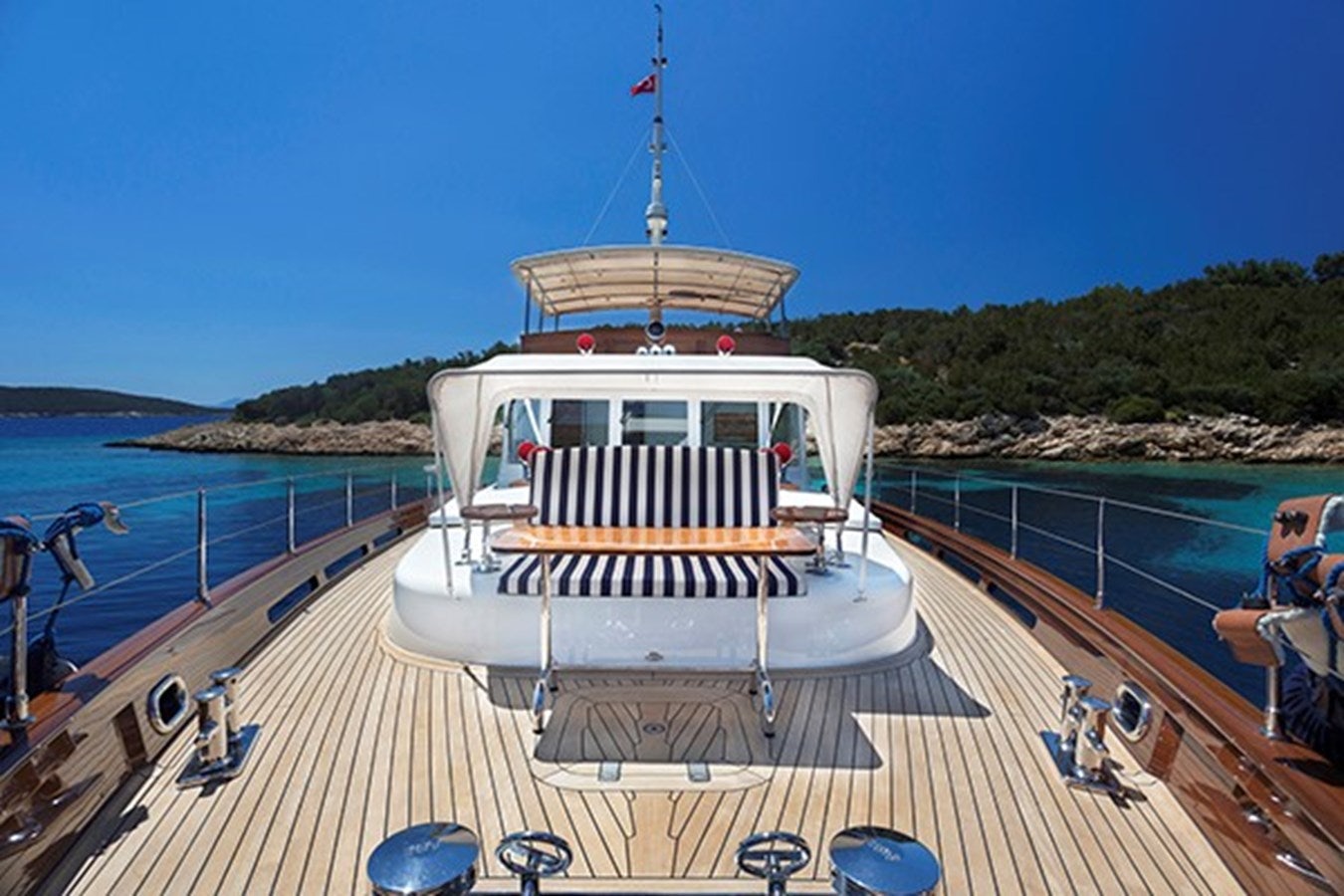 a boat on a dock aboard DARWIN Yacht for Sale