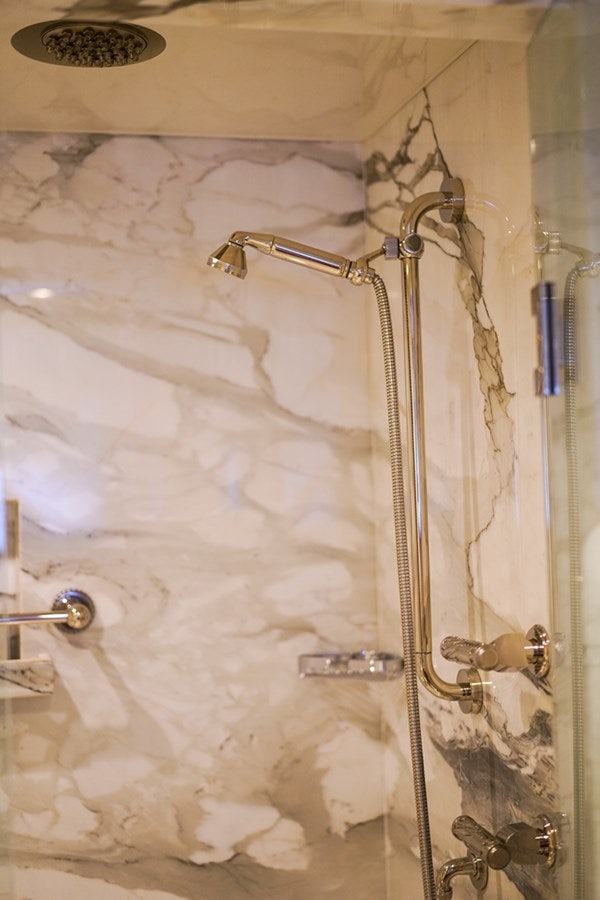 a shower with a shower head aboard SEA CLASS Yacht for Sale