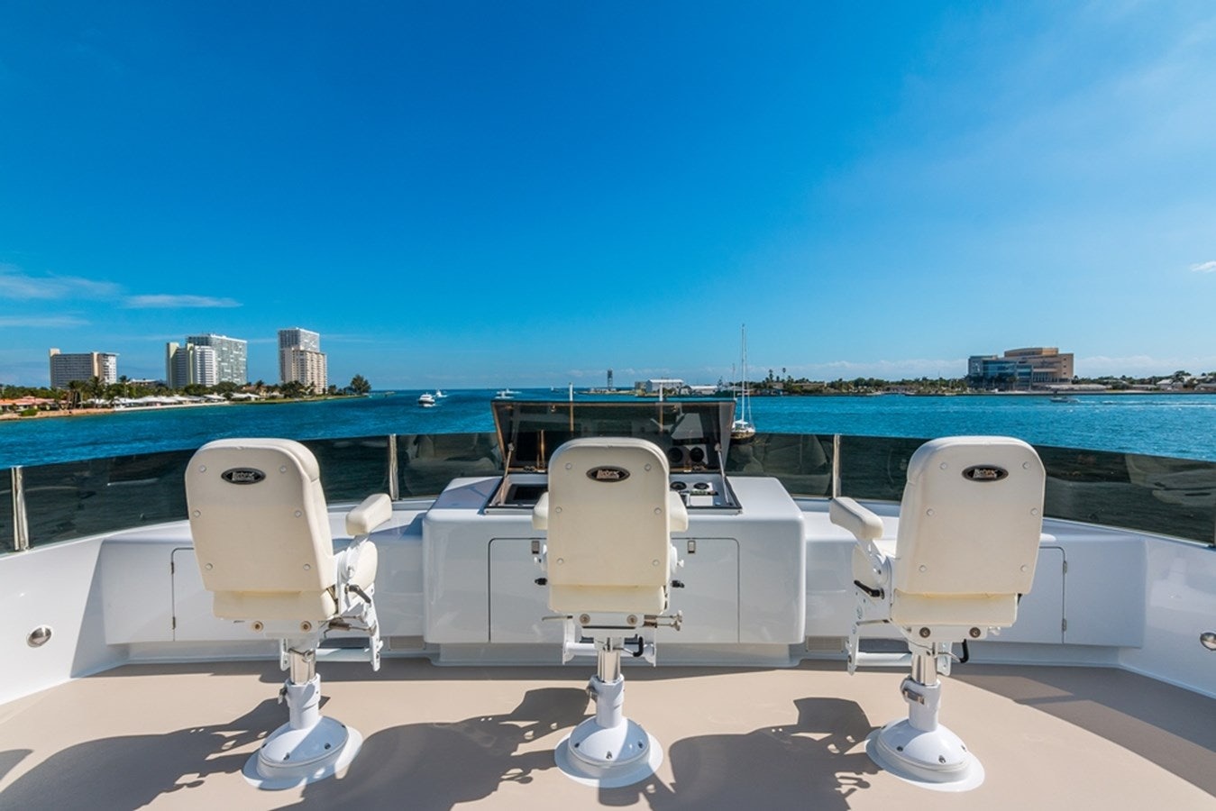 a boat with chairs on the deck aboard SEA CLASS Yacht for Sale