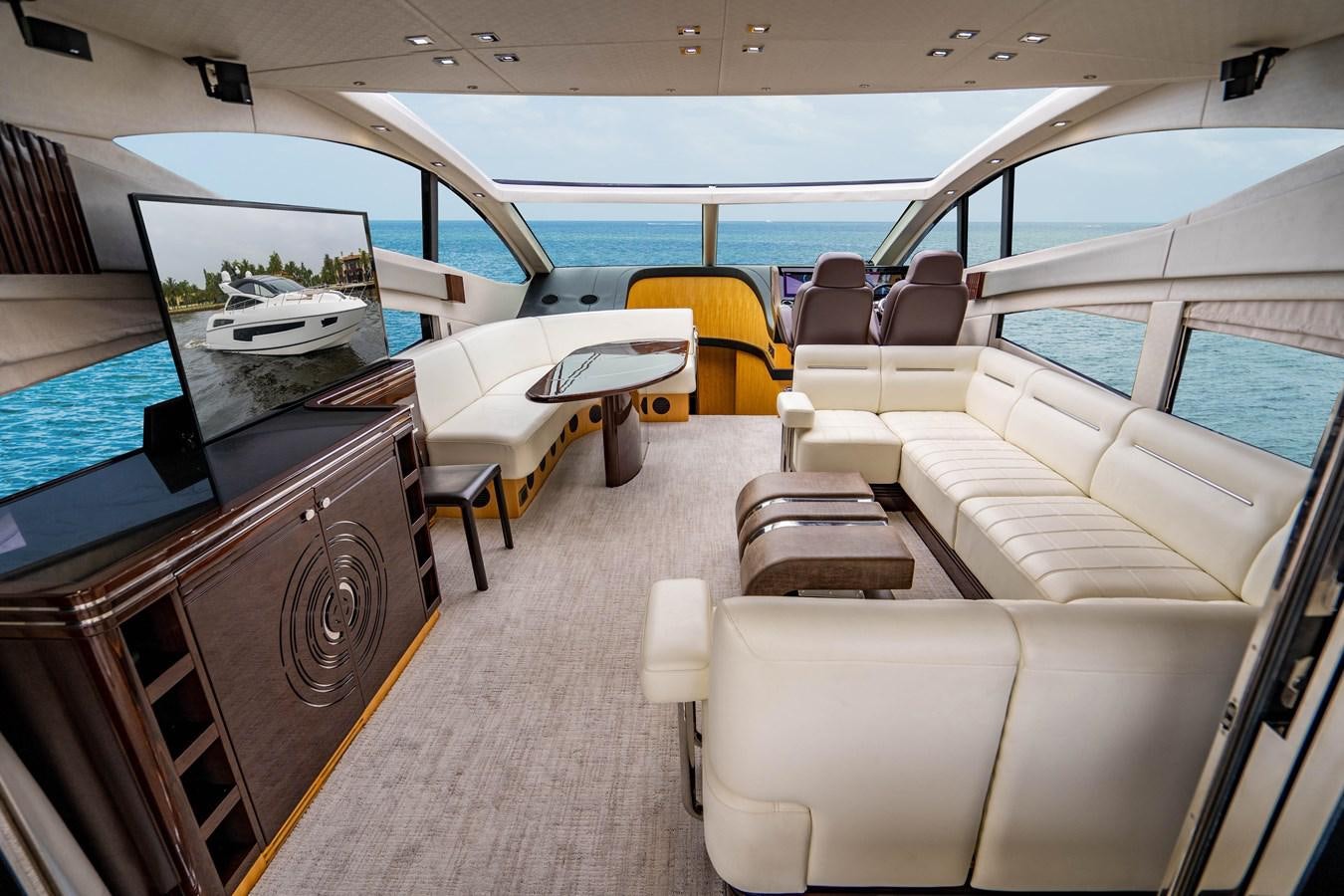 inside of a car aboard YOLO Yacht for Sale