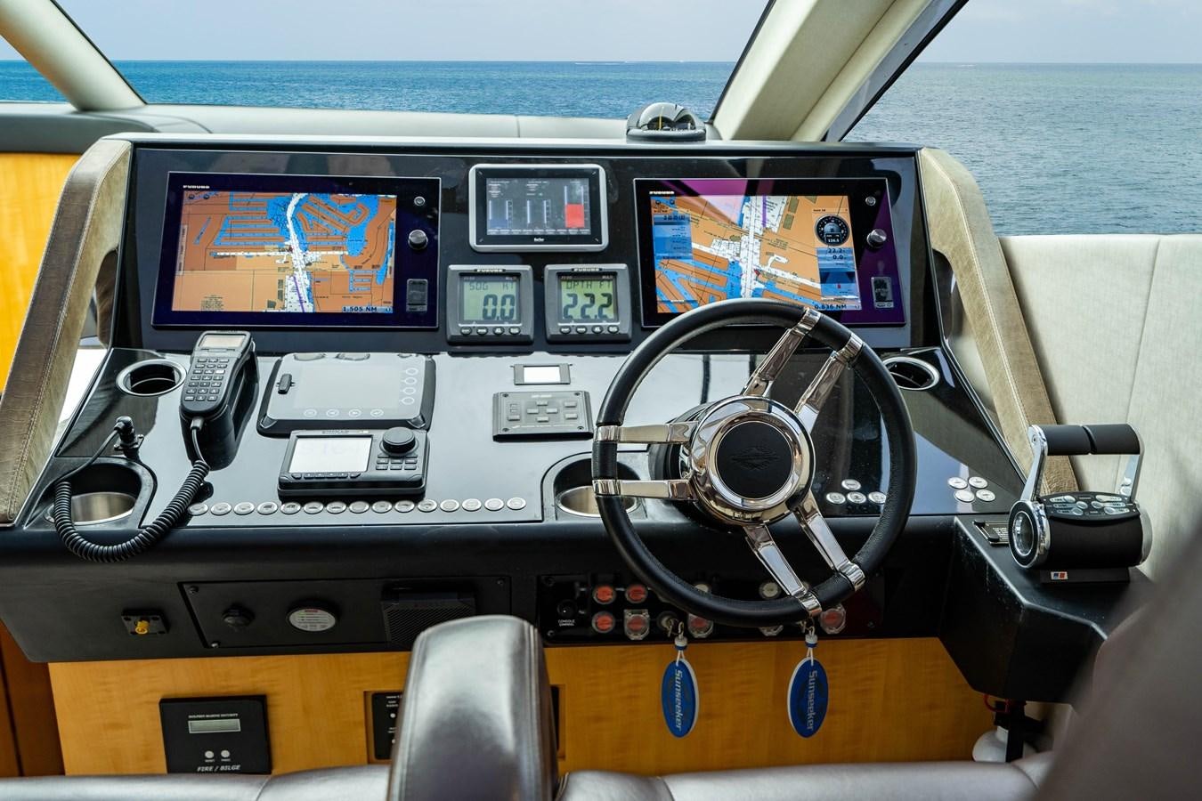 inside of a cockpit of a plane aboard YOLO Yacht for Sale