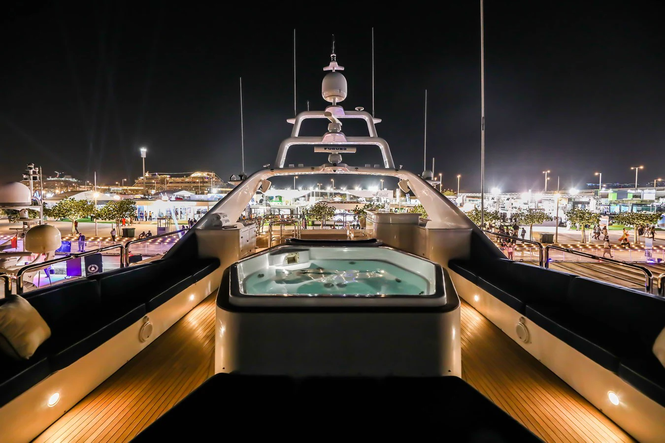 a ship on the water aboard DXB Yacht for Sale