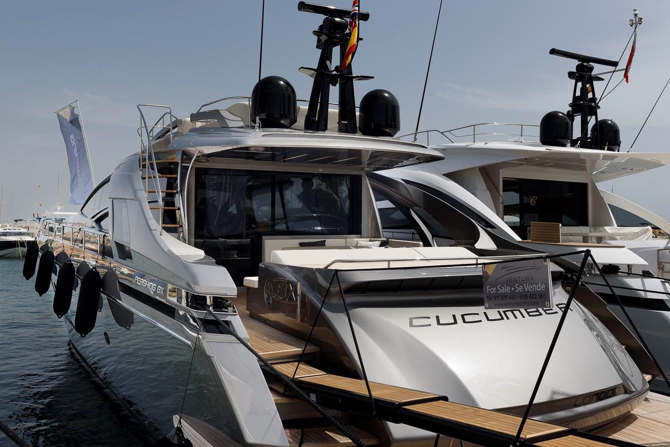 a boat with a large propeller aboard CUCU Yacht for Sale