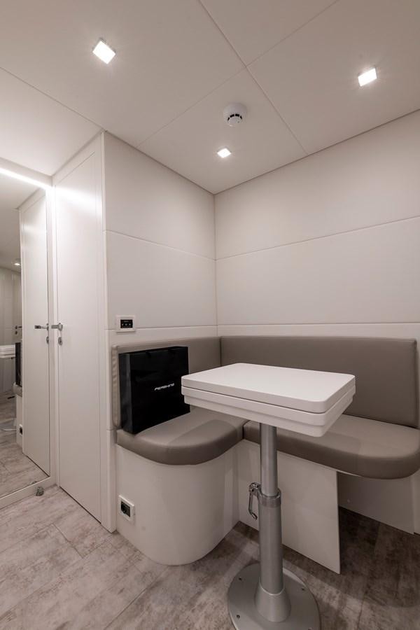 a toilet in a bathroom aboard CUCU Yacht for Sale