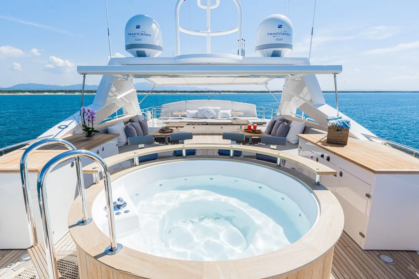 a boat with a person on the deck aboard DESEO Yacht for Sale