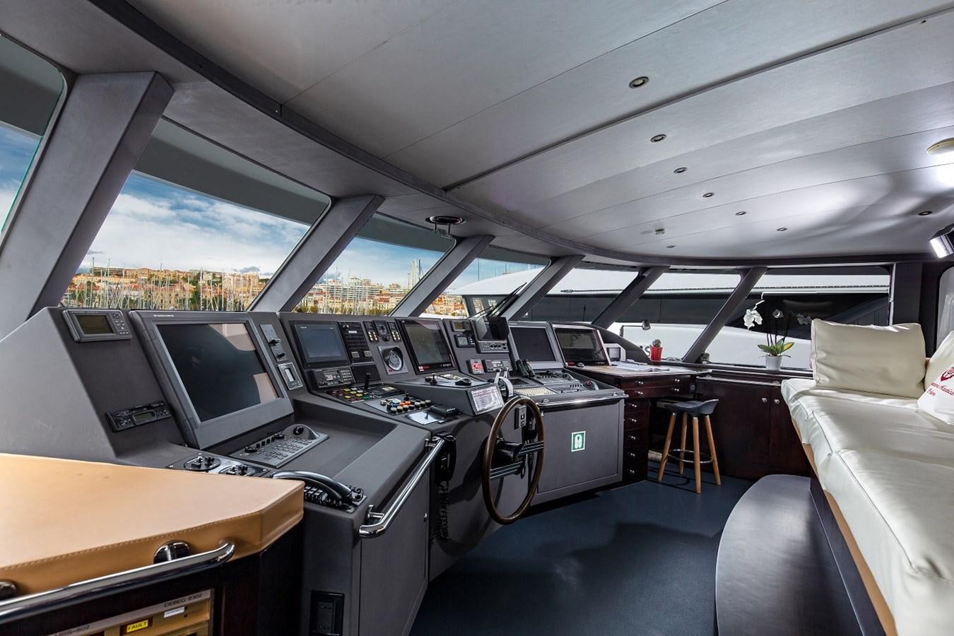 a room with many computers aboard LUCY III Yacht for Sale