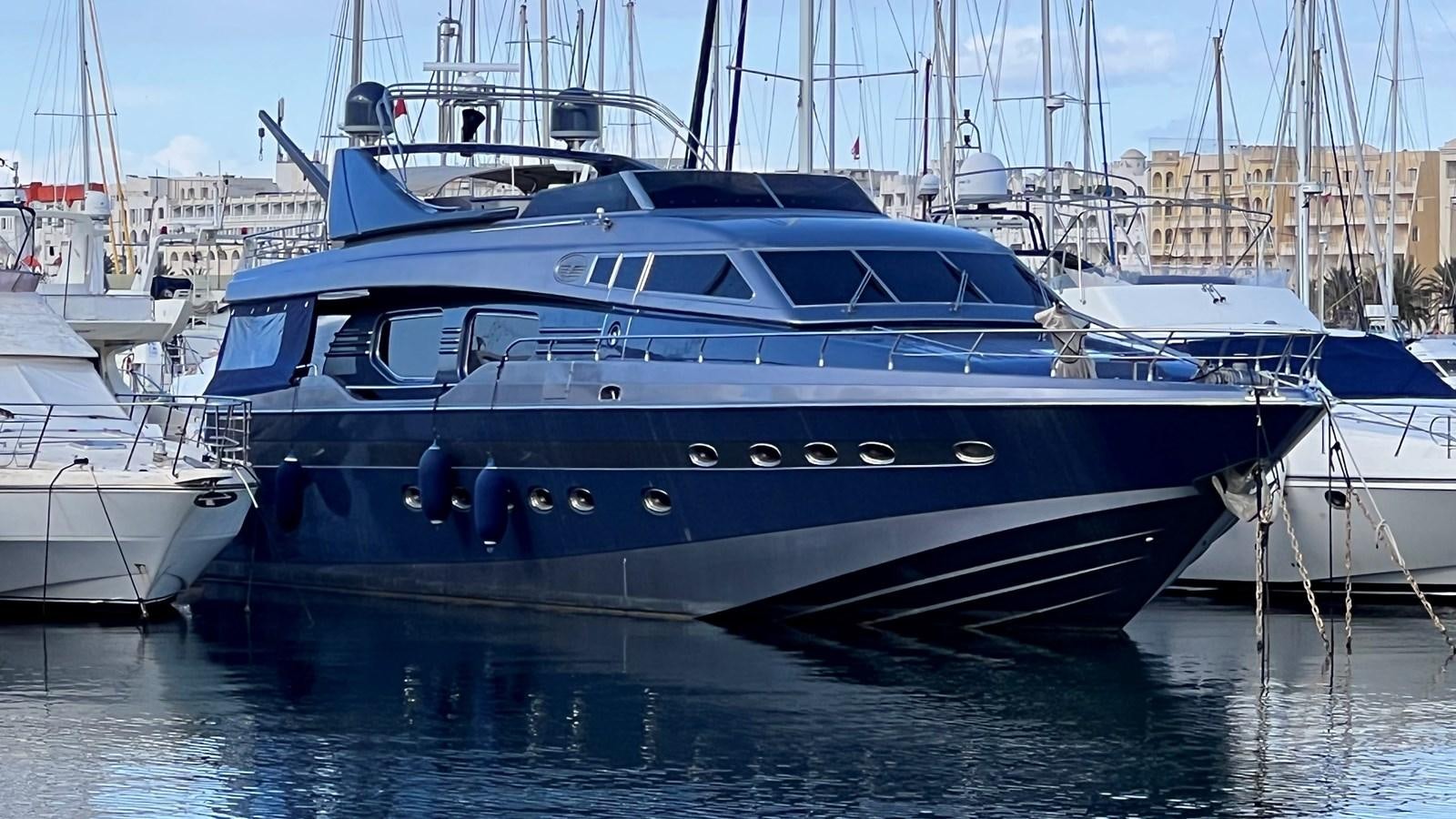 a boat in the water aboard AZUR LE ROI Yacht for Sale