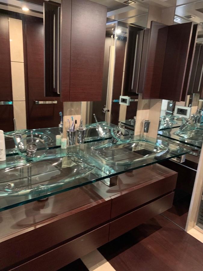 a kitchen with a countertop aboard SURVIVOR Yacht for Sale