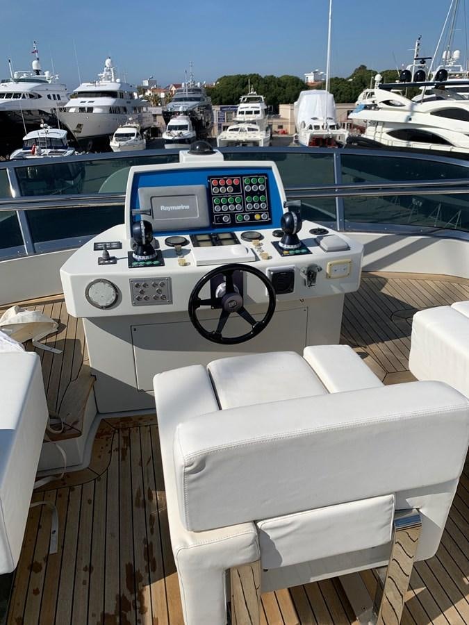 a boat with a clock on it aboard SURVIVOR Yacht for Sale