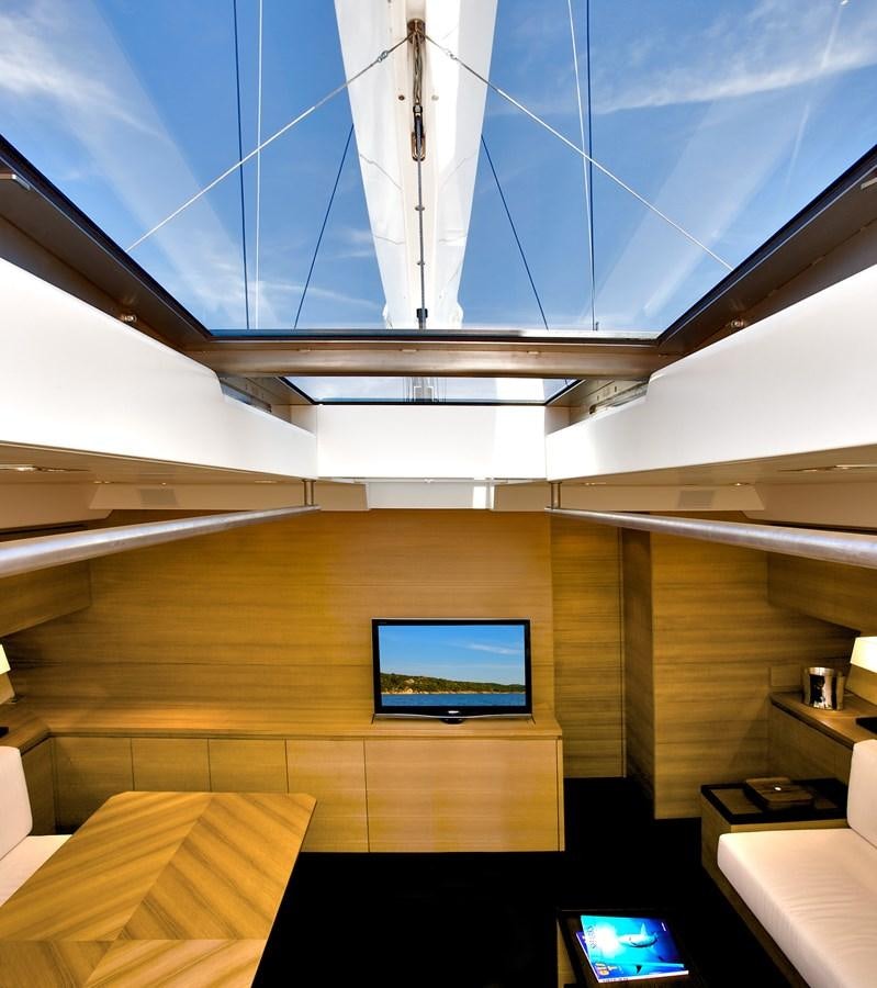 a room with a cross on the ceiling aboard INDIO Yacht for Sale