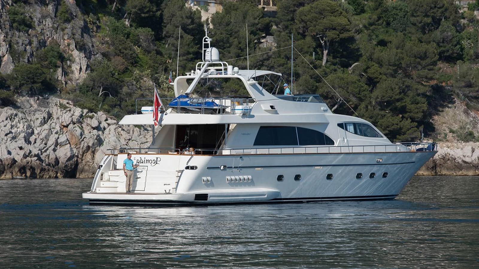 a boat on the water aboard LEONIDA Yacht for Sale