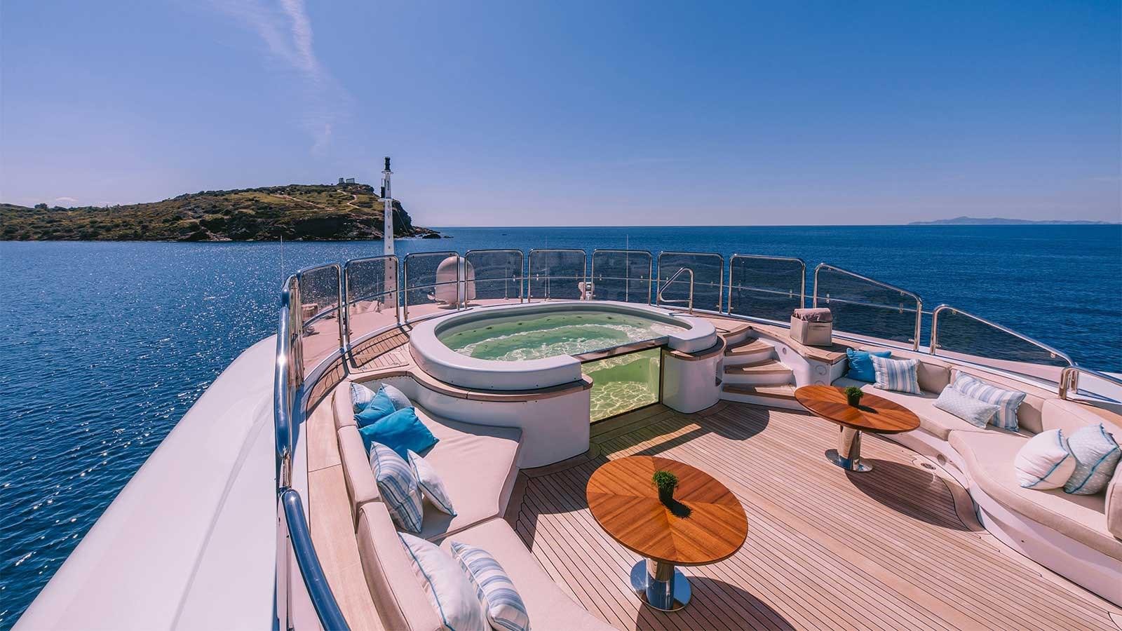 a boat on the water aboard IDYLLIC Yacht for Charter