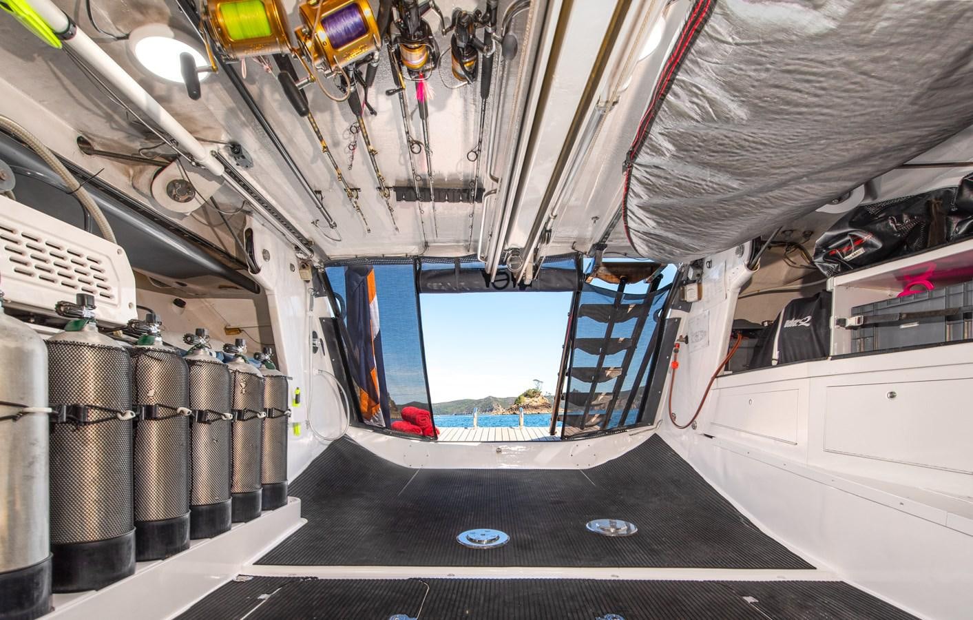 inside of a space ship aboard SILVERTIP Yacht for Sale