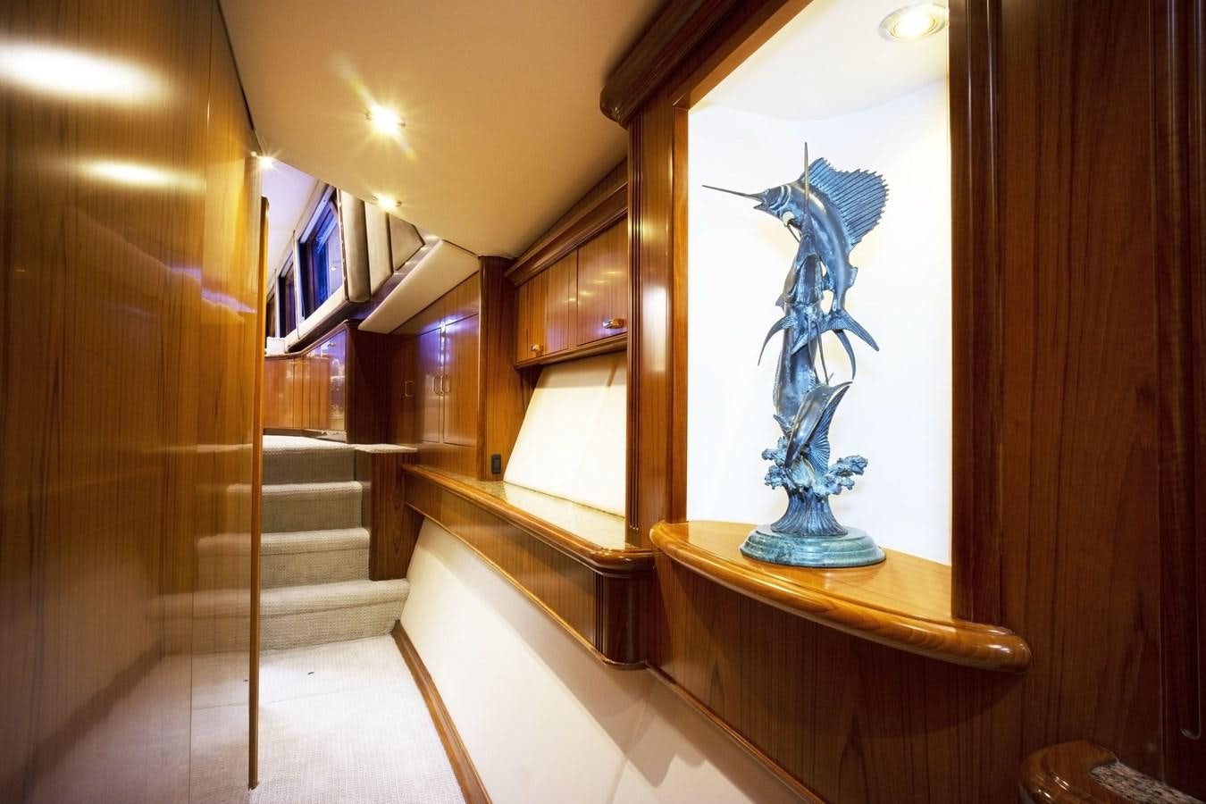 a statue in a room aboard REEL DEAL Yacht for Sale