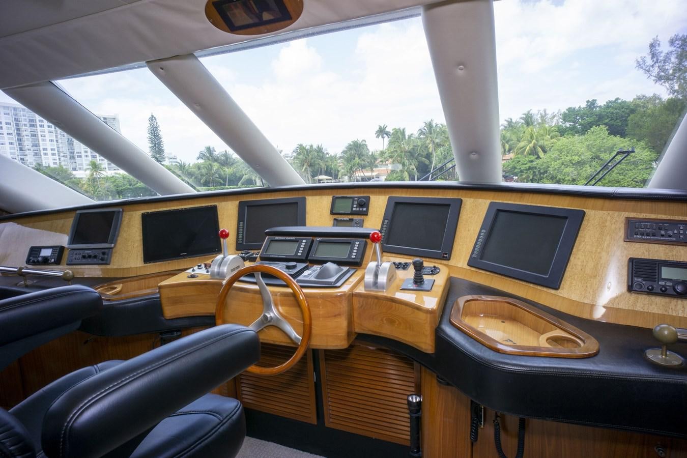 inside of a vehicle with computers aboard REEL DEAL Yacht for Sale