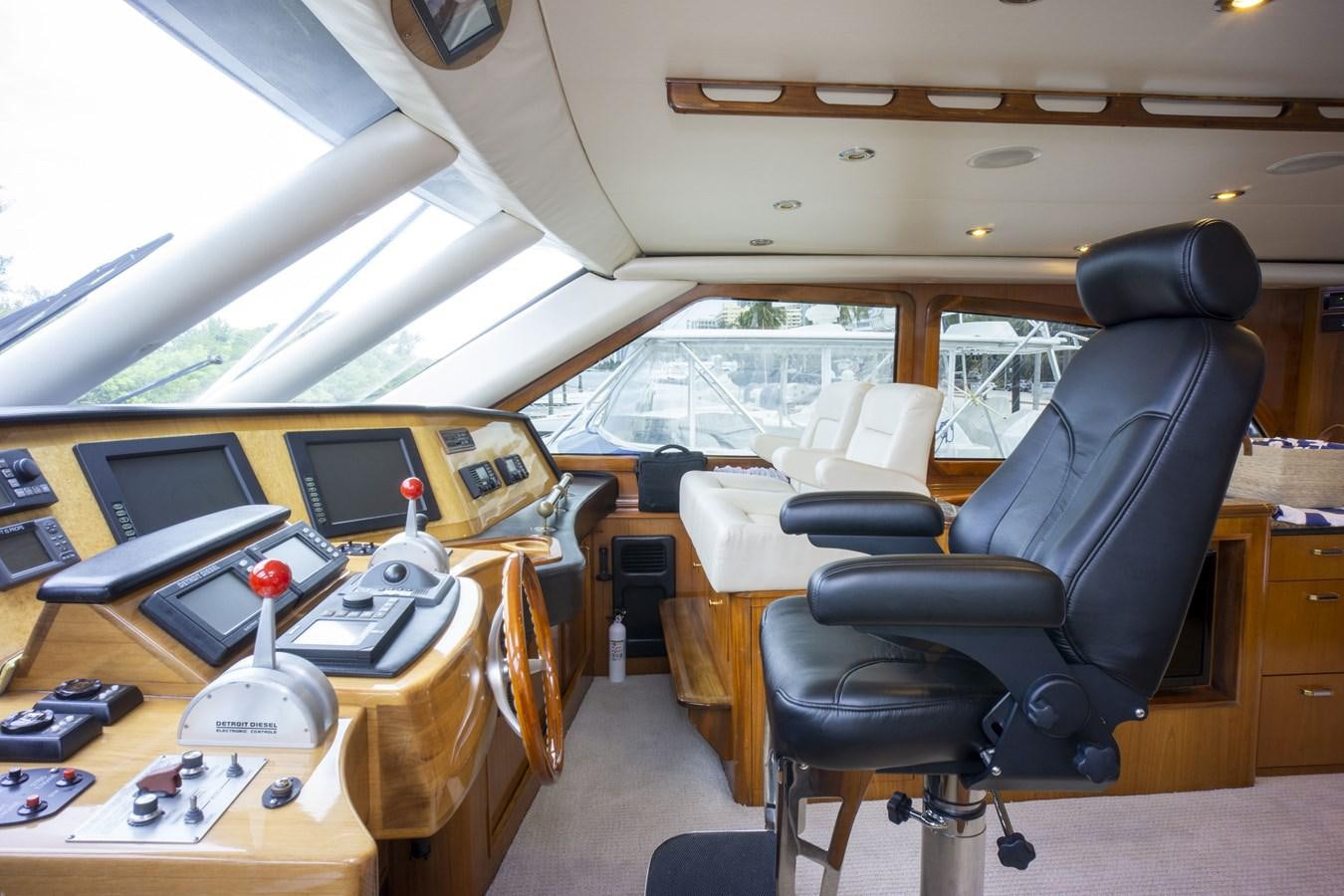 a room with a desk and computers aboard REEL DEAL Yacht for Sale