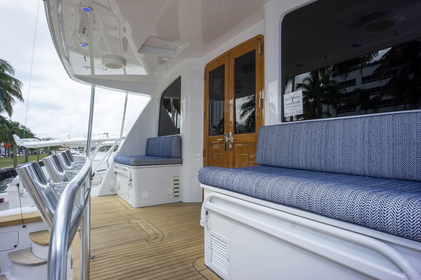 a boat is parked in a room aboard REEL DEAL Yacht for Sale