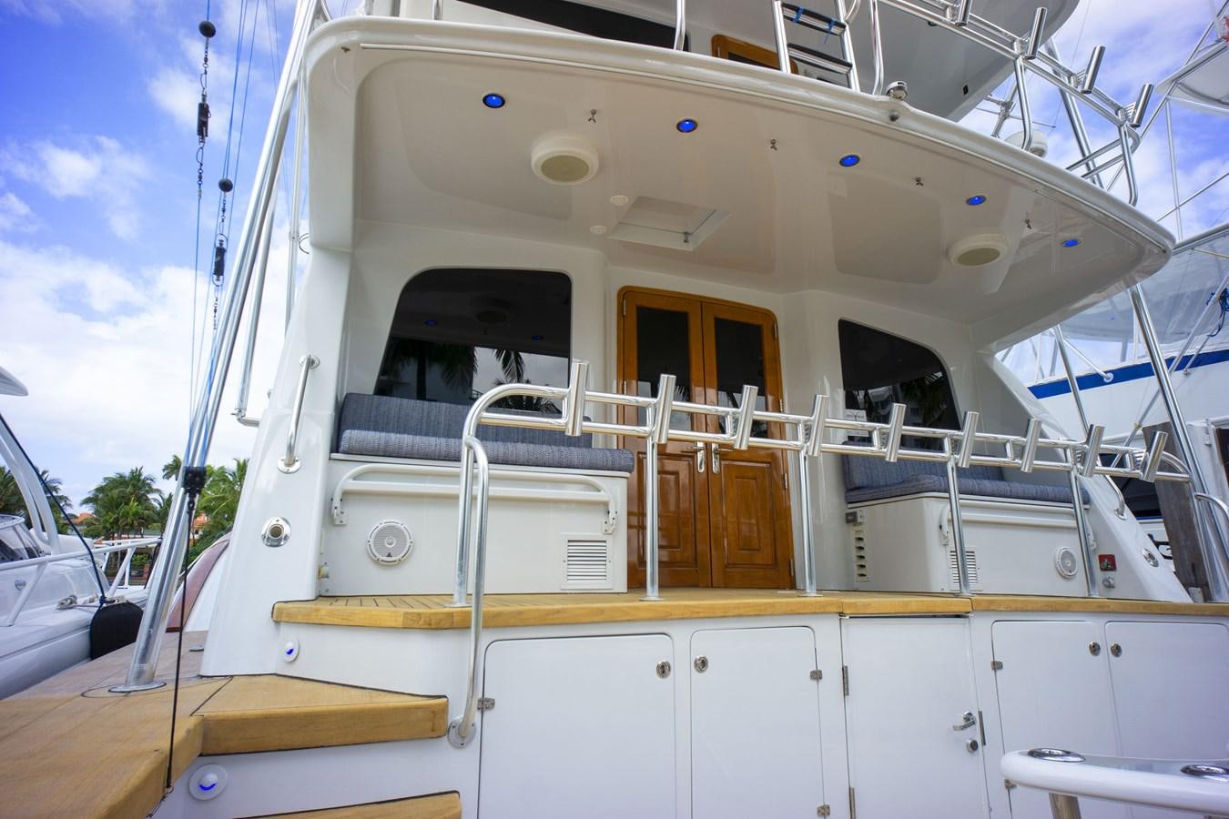 a boat with a door open aboard REEL DEAL Yacht for Sale