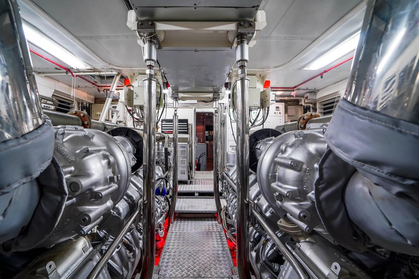 a close-up of the inside of a car aboard 108' MANGUSTA 2002 Yacht for Sale