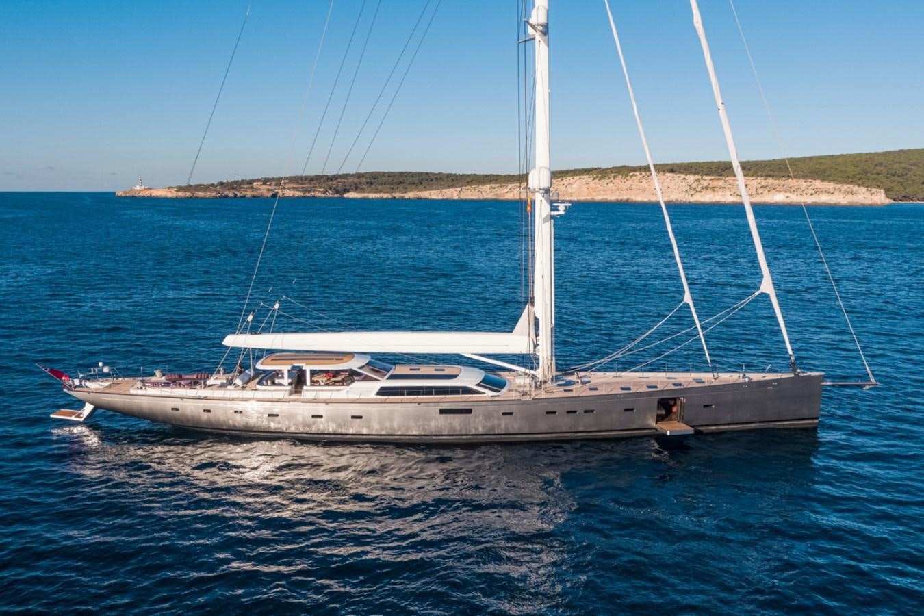 a white boat on the water aboard PINK GIN Yacht for Sale