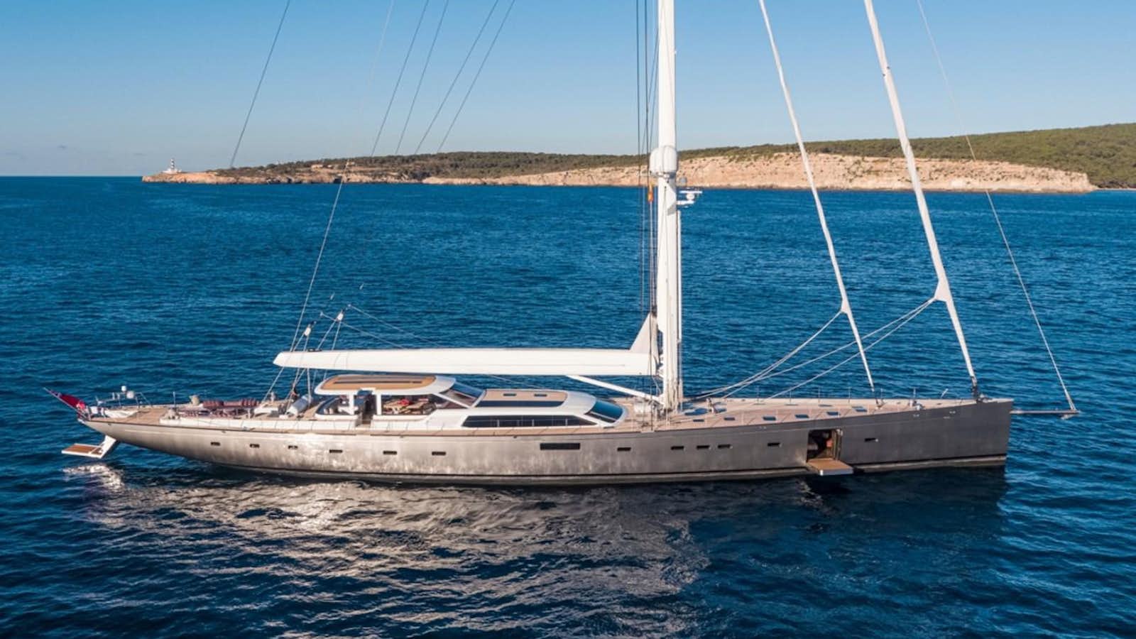 a white boat on the water aboard PINK GIN Yacht for Sale