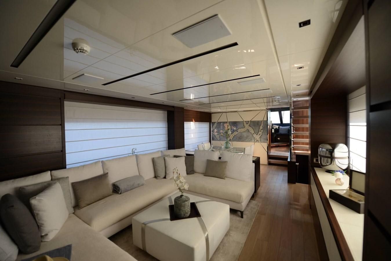 a living room with a couch and a table aboard ELLIE JAMES Yacht for Sale