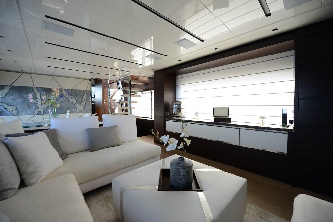 a living room with a couch and a table aboard ELLIE JAMES Yacht for Sale