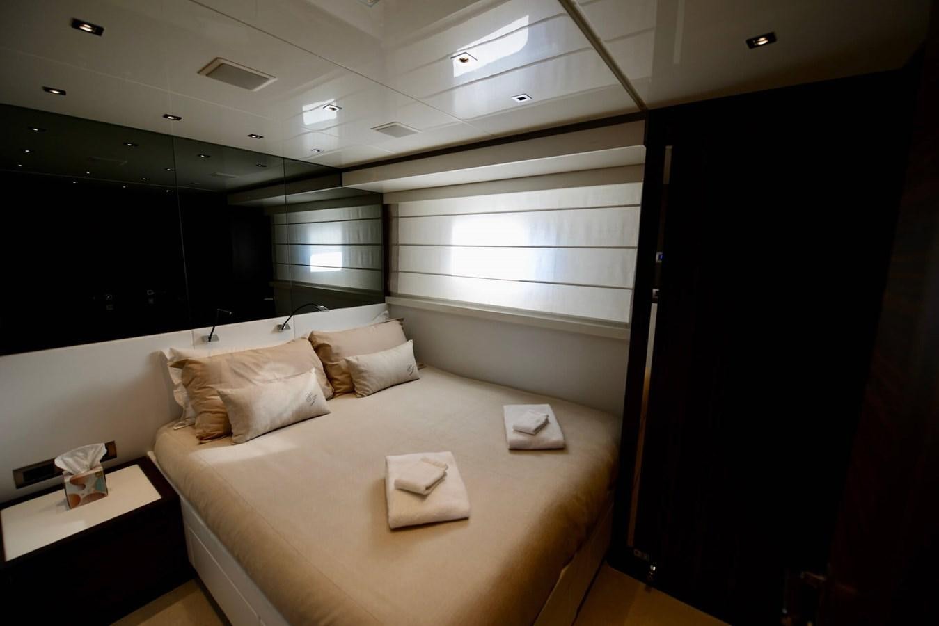 a bed in a room aboard ELLIE JAMES Yacht for Sale