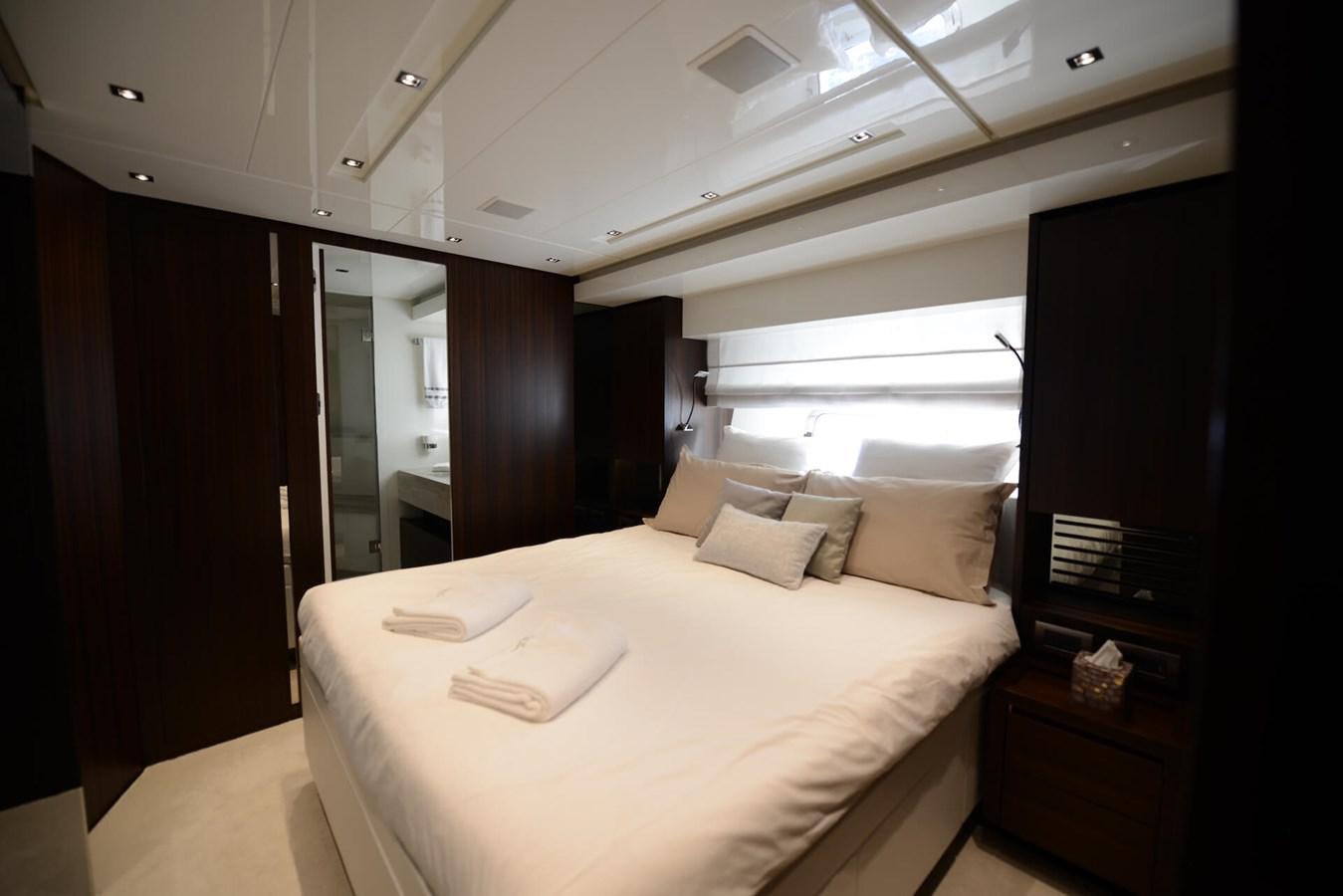 a bed in a room aboard ELLIE JAMES Yacht for Sale