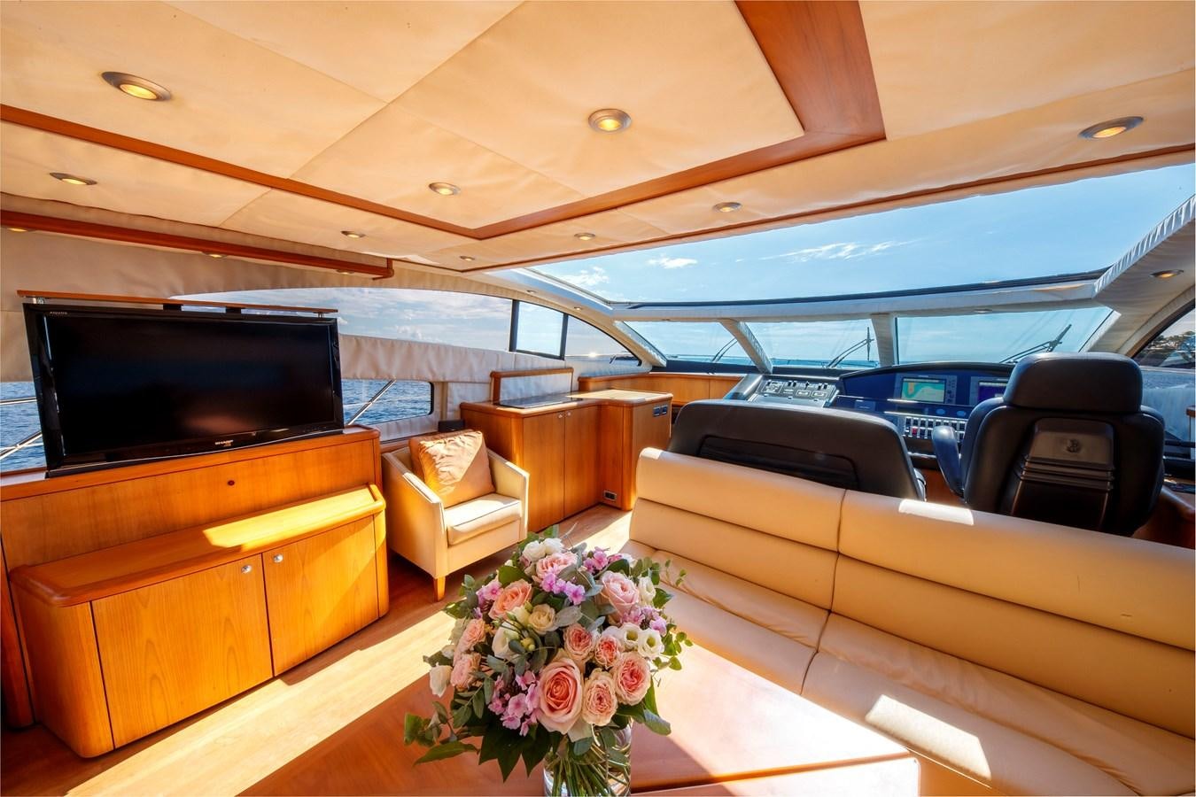 inside of a car aboard NUTS Yacht for Sale