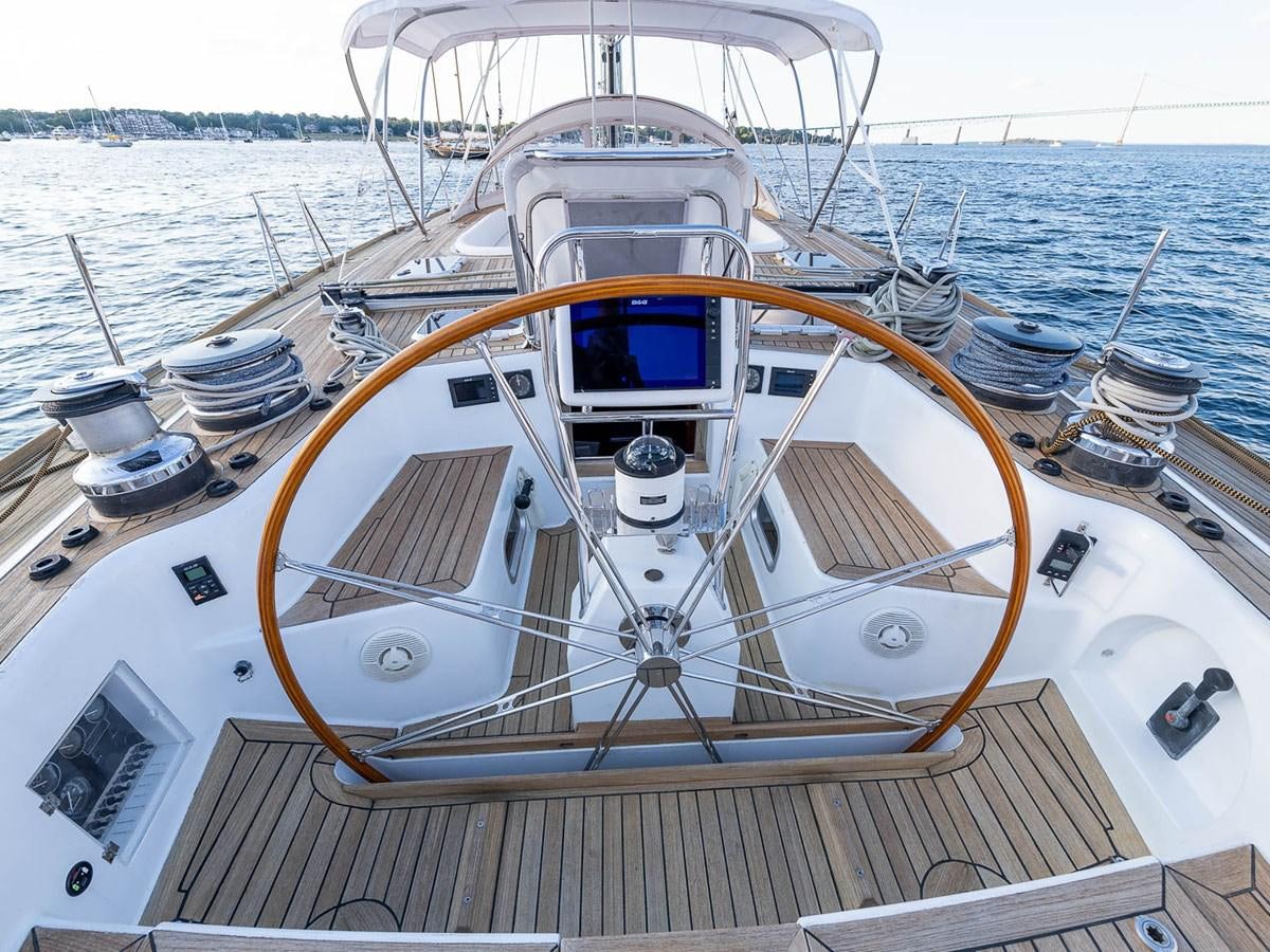 the front of a boat aboard VENTUROUS Yacht for Sale