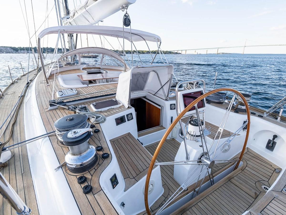 a boat on the water aboard VENTUROUS Yacht for Sale