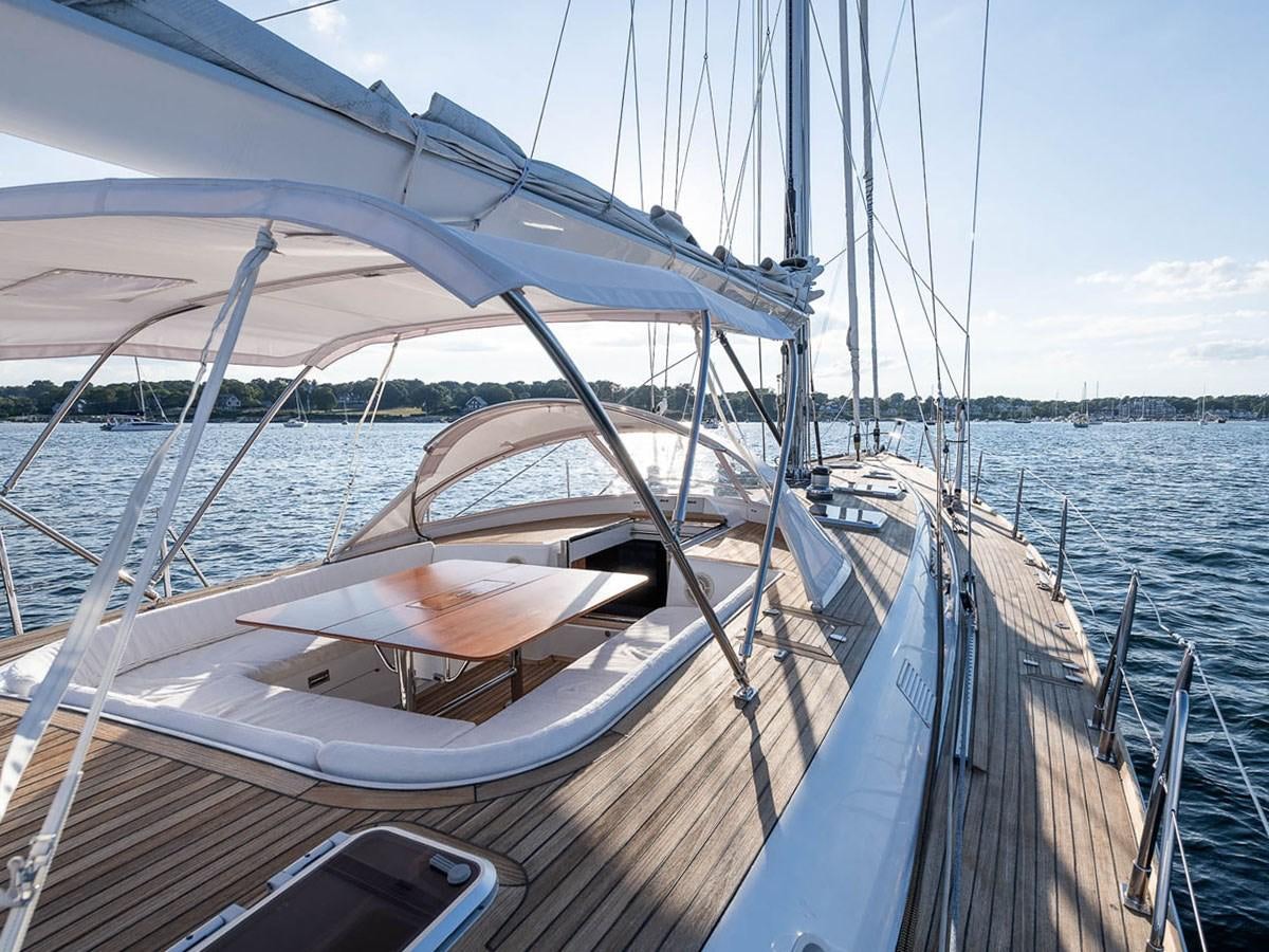 a boat on the water aboard VENTUROUS Yacht for Sale