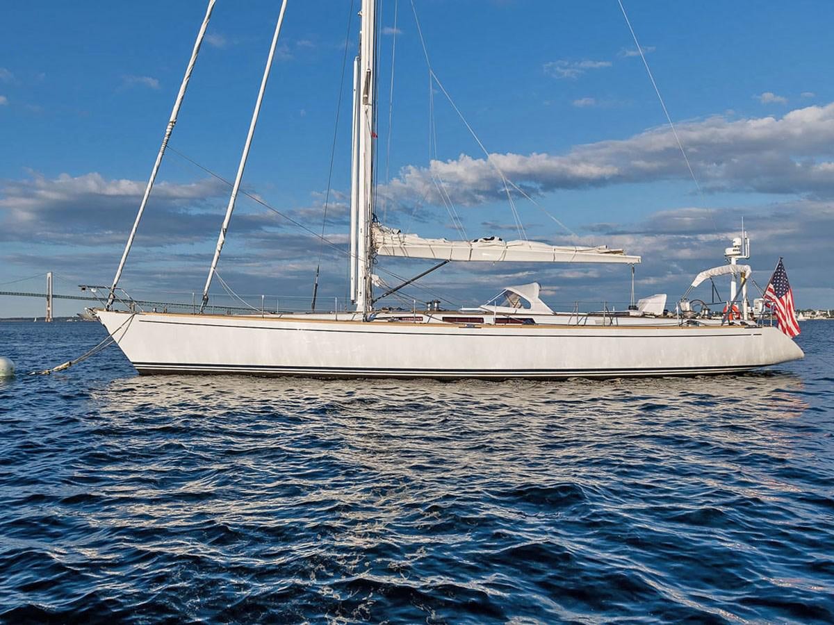 a boat in the water aboard VENTUROUS Yacht for Sale