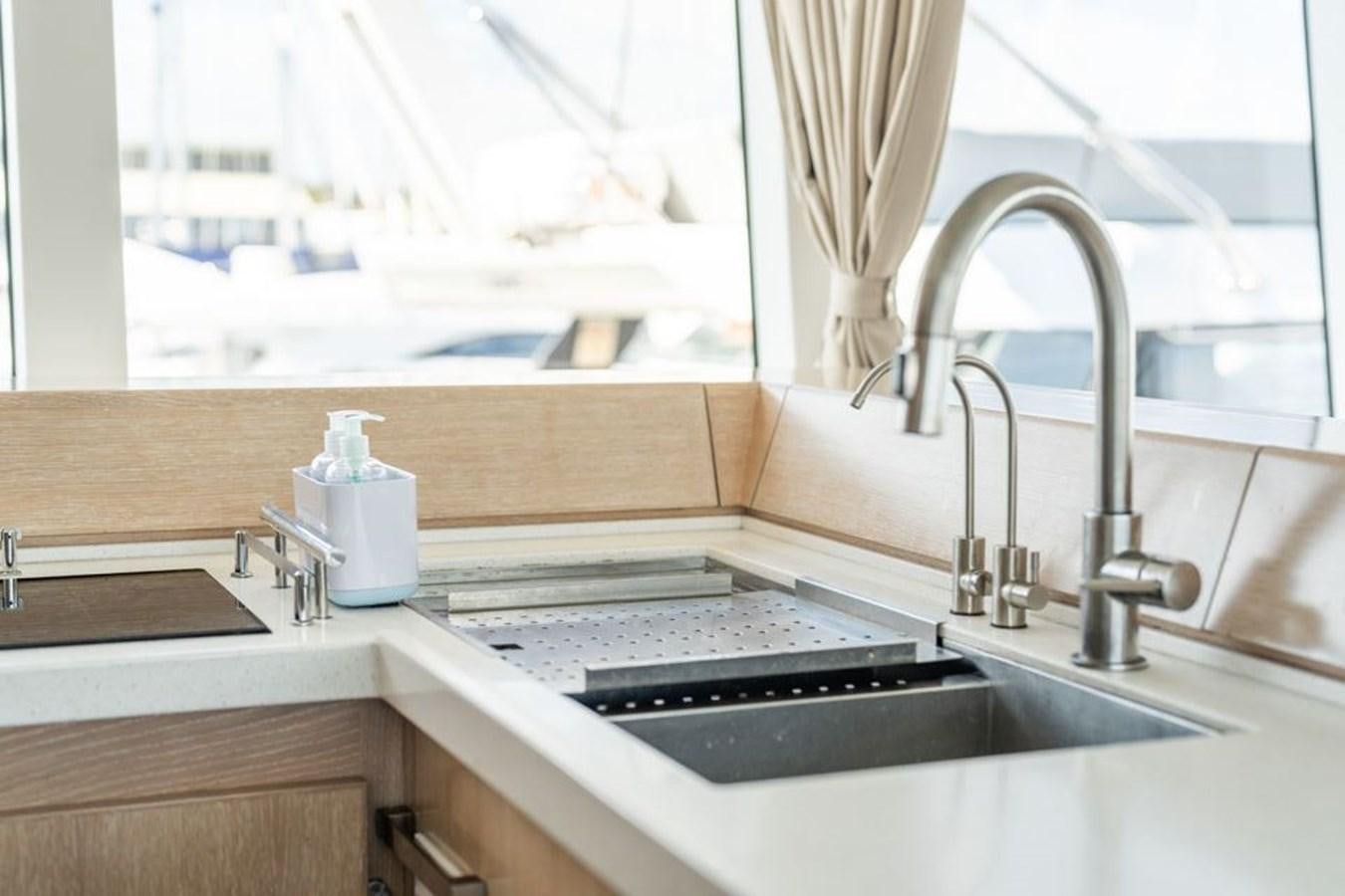 a sink with a faucet aboard GREY WOLF Yacht for Sale
