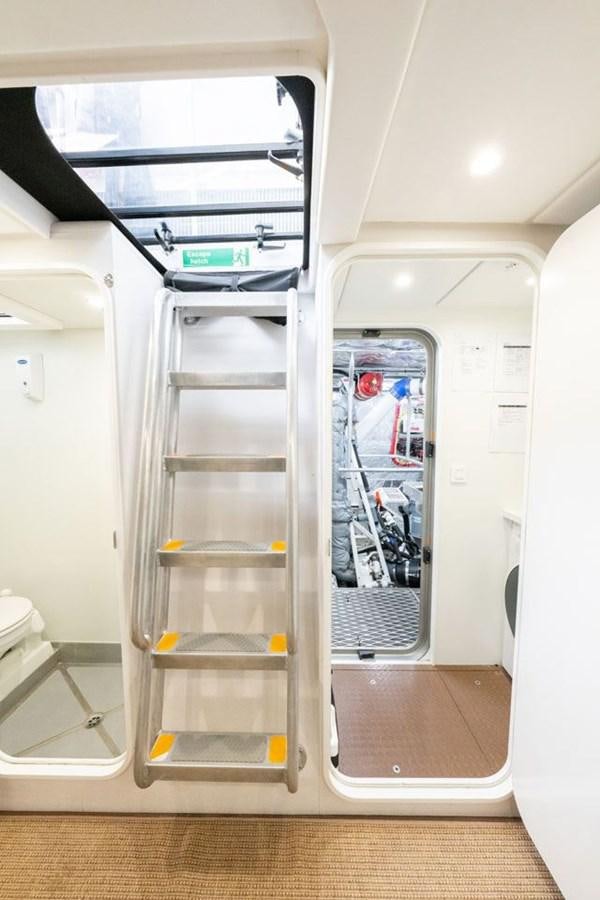 a refrigerator with its doors open aboard GREY WOLF Yacht for Sale