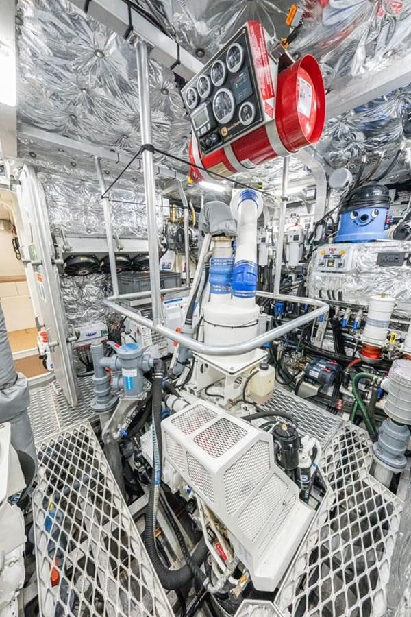 a large white machine with many wires aboard GREY WOLF Yacht for Sale