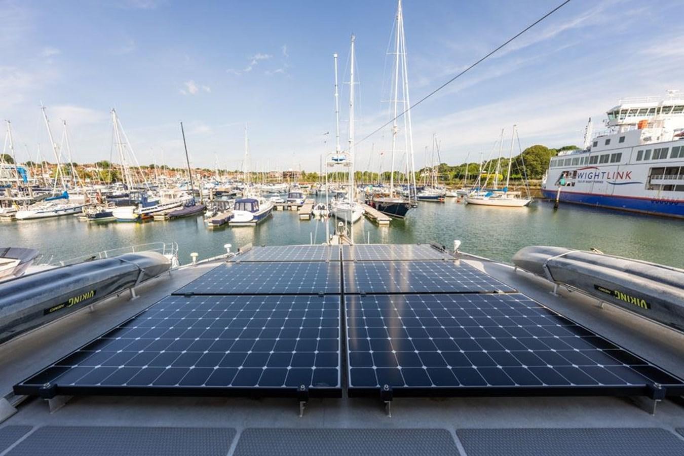 a marina full of boats aboard GREY WOLF Yacht for Sale