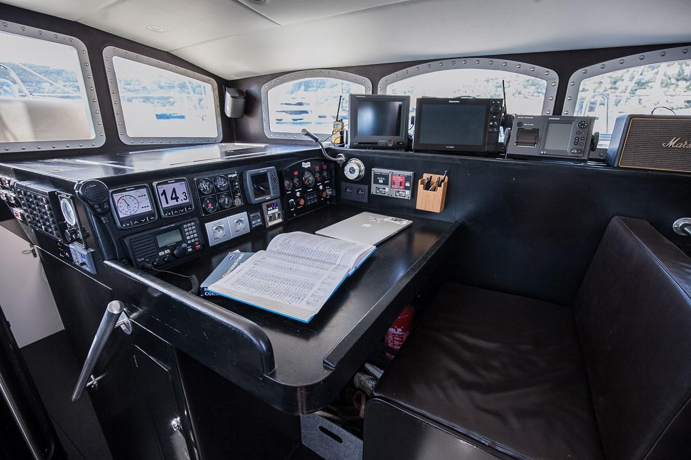 the cockpit of an airplane aboard VINTAGE I Yacht for Sale