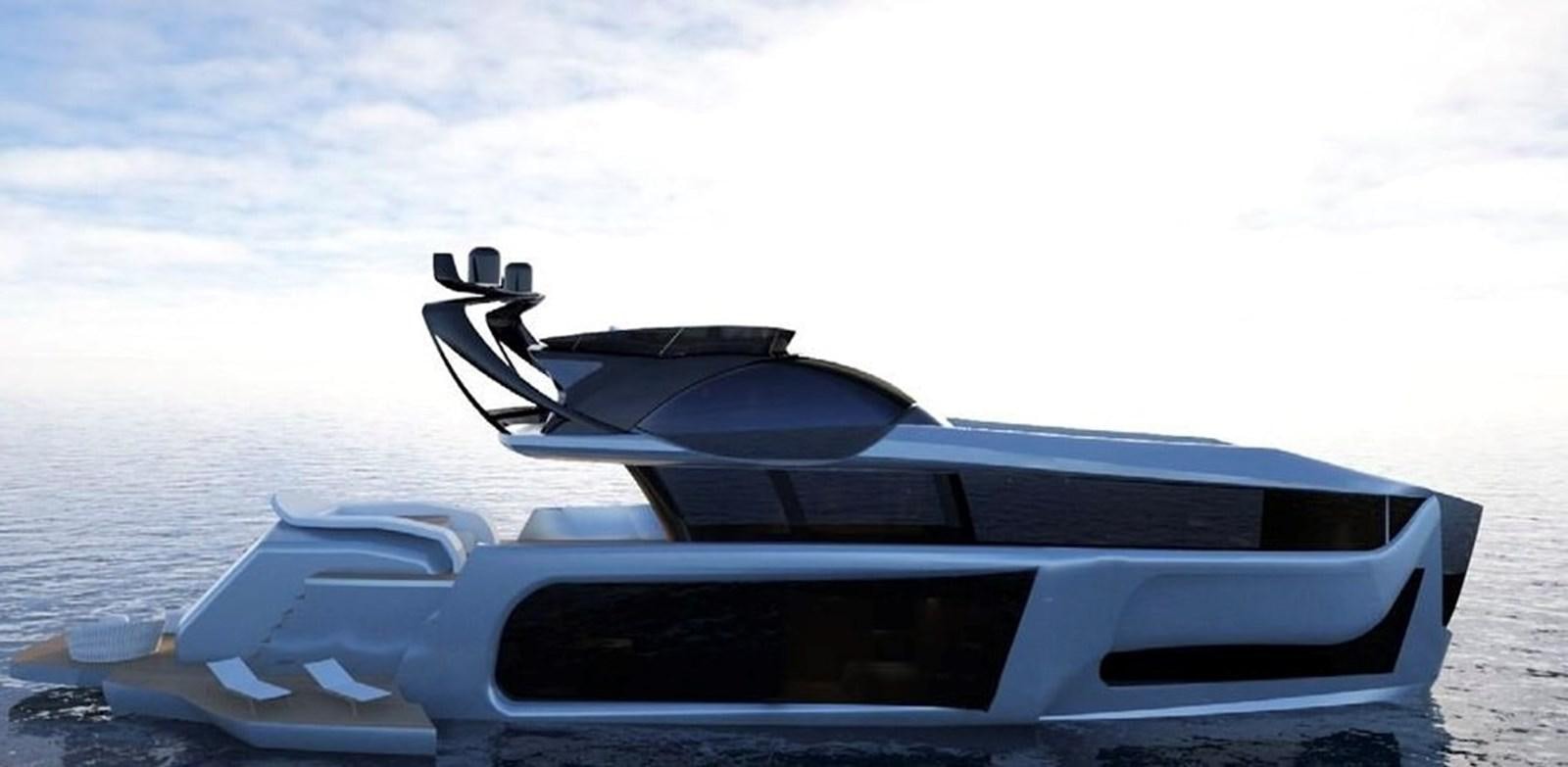 a futuristic looking car aboard  ILC Yacht for Sale