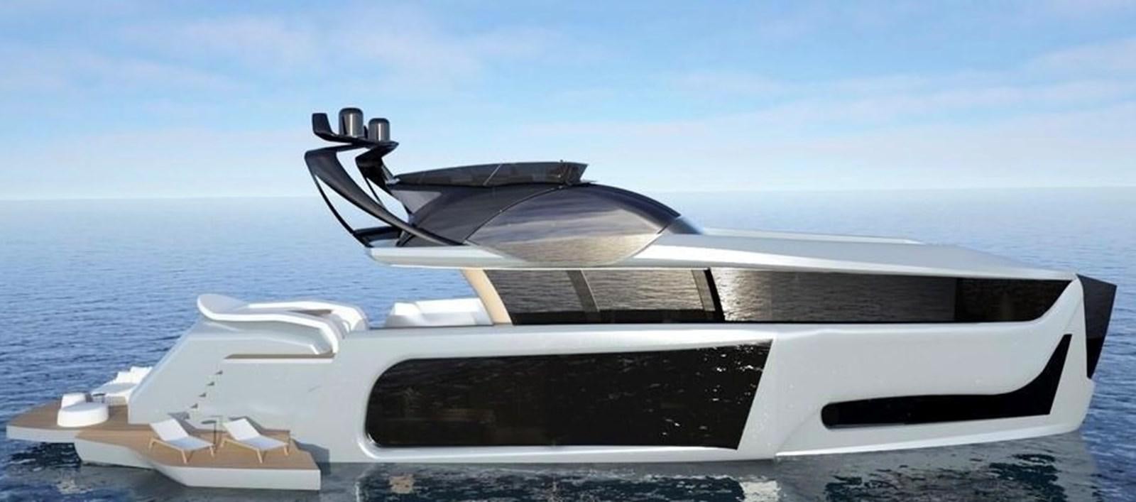 a futuristic looking boat aboard  ILC Yacht for Sale