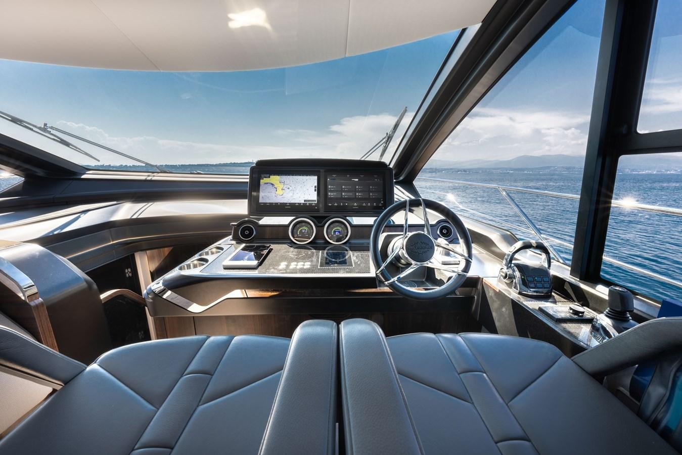 inside of a car aboard FORZA Yacht for Sale