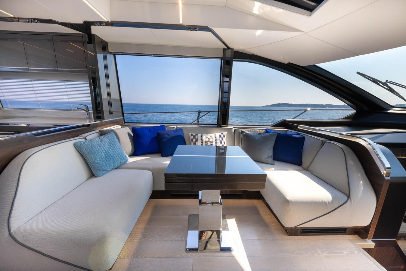 inside of a car aboard FORZA Yacht for Sale