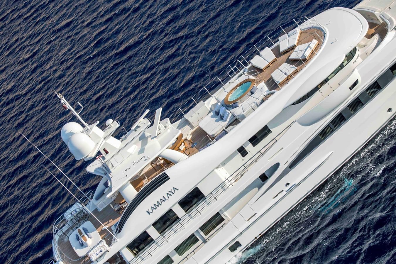 a high angle view of a ship aboard KAMALAYA Yacht for Sale