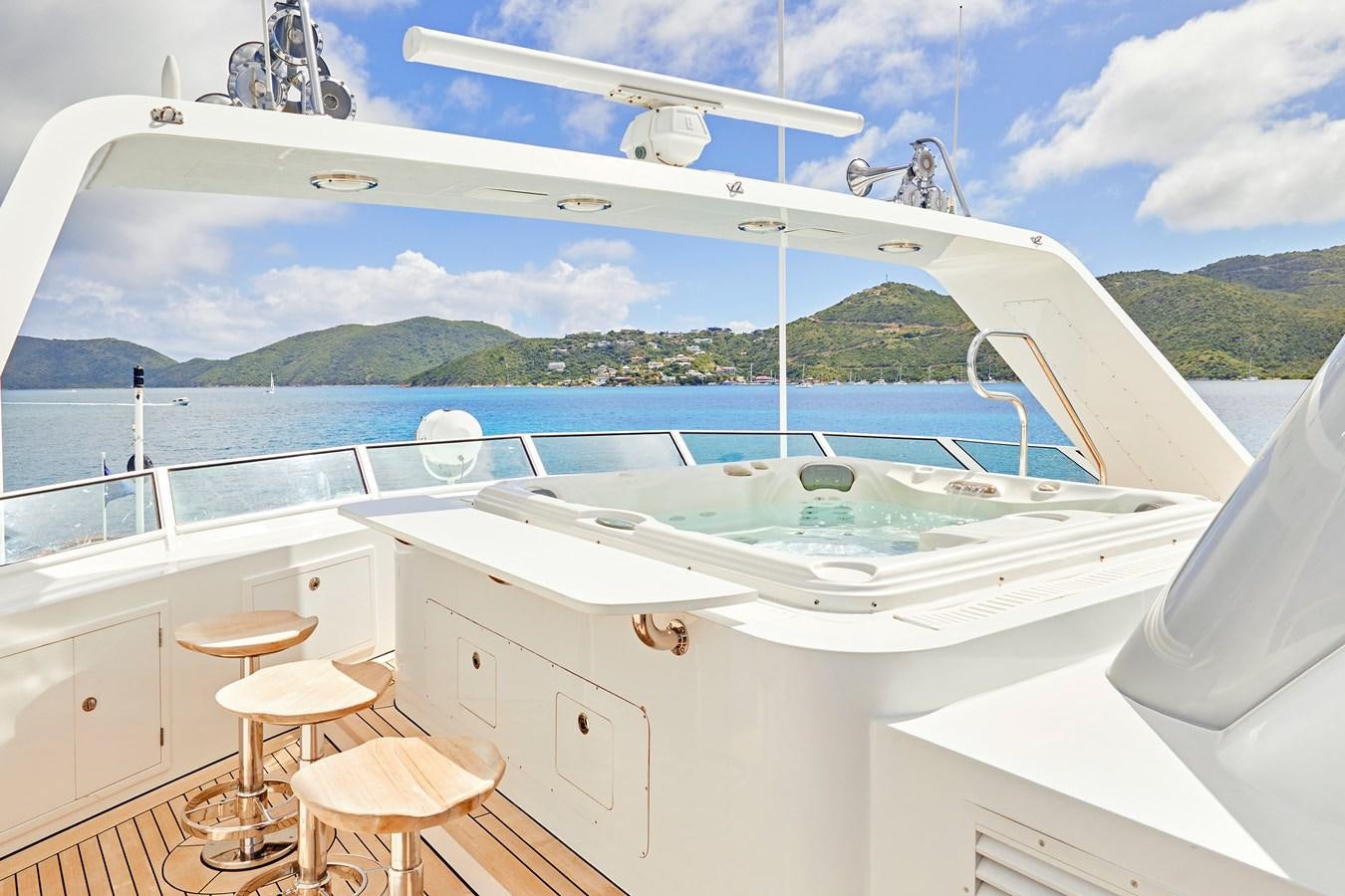 a white boat with a white interior aboard AMARA Yacht for Sale
