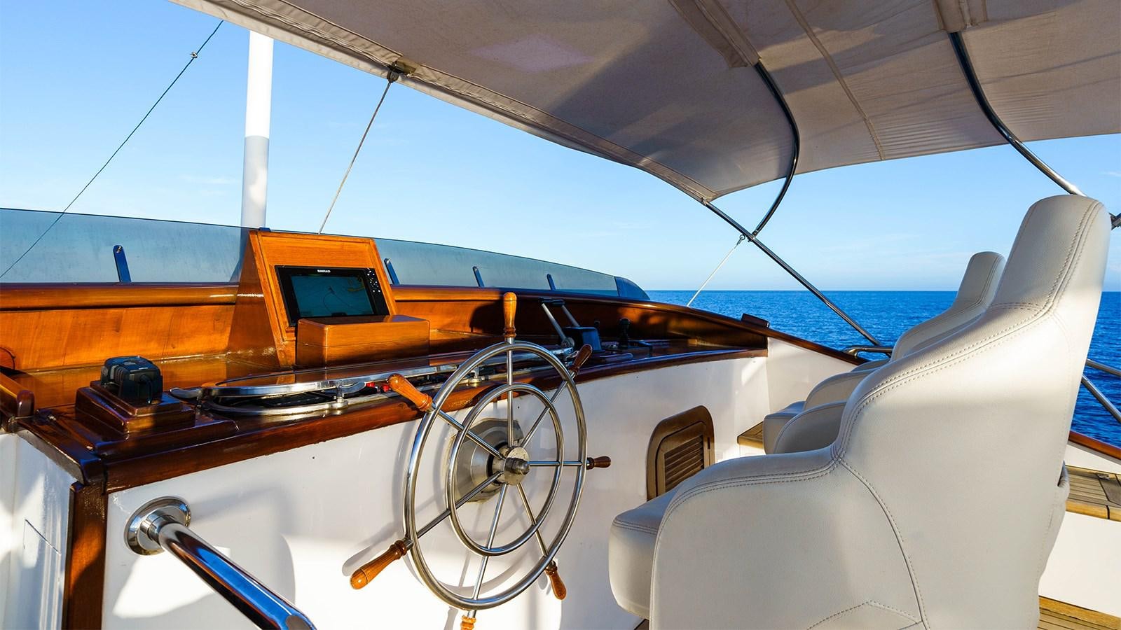 the inside of a boat aboard SPIRIT OF MK Yacht for Charter